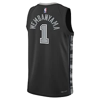 Maillot Jordan Brand Victor Wembanyama Swingman noir des San Antonio Spurs pour jeunes - Édition Statement