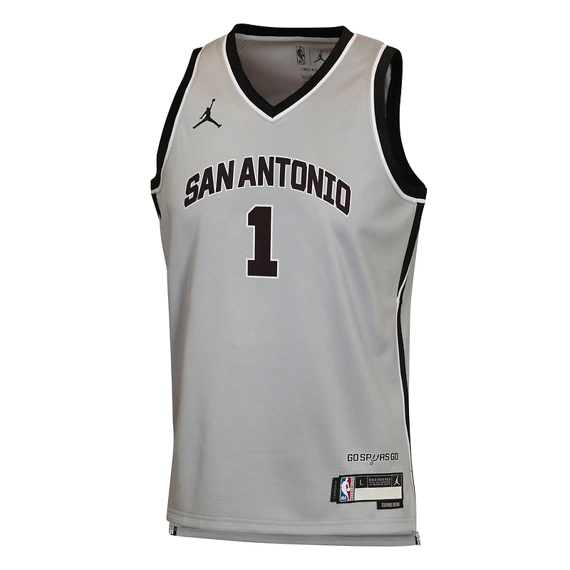 Youth Jordan Brand Victor Wembanyama Silver San Antonio Spurs Swingman Jersey - Statement Edition