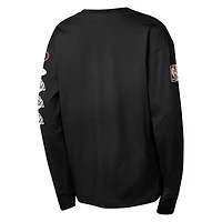 Youth Mitchell & Ness Black San Antonio Spurs  Hardwood Classics All Over Long Sleeve T-Shirt