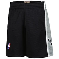 Short Swingman Mitchell & Ness noir pour jeunes San Antonio Spurs Hardwood Classics