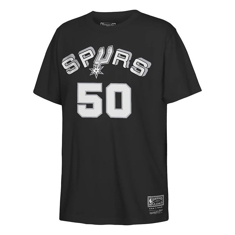 Youth Mitchell & Ness David Robinson Black San Antonio Spurs Hardwood Classics Name Number T-Shirt