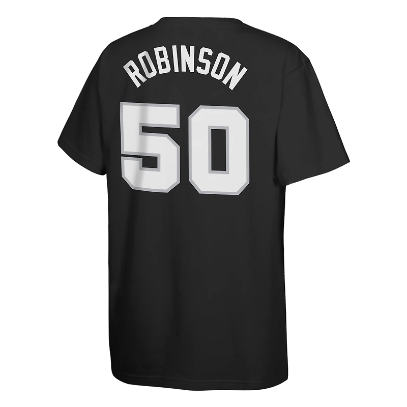 Youth Mitchell & Ness David Robinson Black San Antonio Spurs Hardwood Classics Name Number T-Shirt