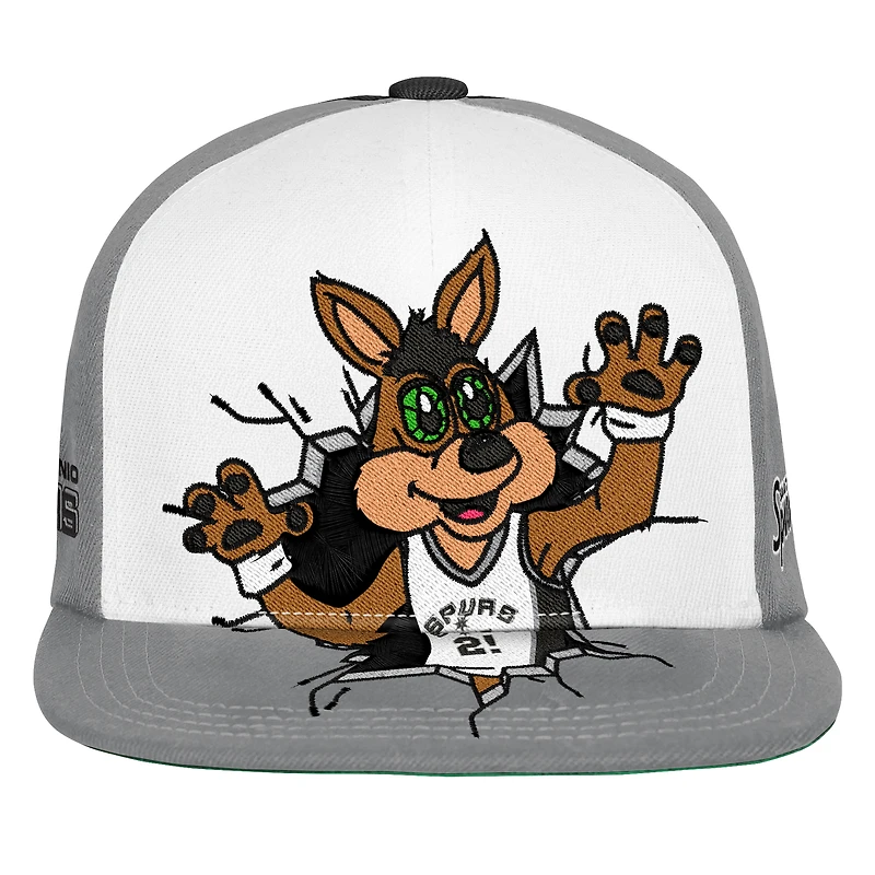Youth Mitchell & Ness Gray San Antonio Spurs Mascot Snapback Hat