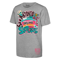 Youth Mitchell & Ness  Heather Gray San Antonio Spurs Hardwood Classics Play by T-Shirt