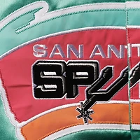Youth Mitchell & Ness Teal San Antonio Spurs Hardwood Classics Satin Raglan Full-Snap Jacket