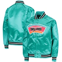 Veste San Antonio Spurs Hardwood Classics Satin Raglan Full-Snap pour jeune Mitchell & Ness Bleu sarcelle