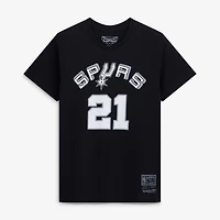 Youth Mitchell & Ness Tim Duncan Black San Antonio Spurs Hardwood Classics Name Number T-Shirt