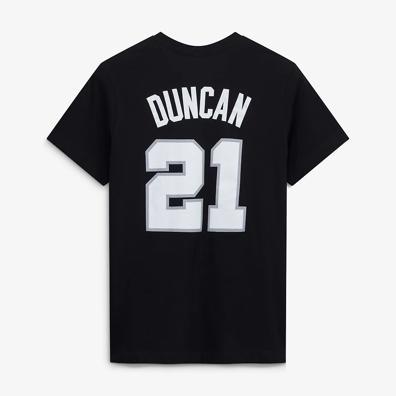 Youth Mitchell & Ness Tim Duncan Black San Antonio Spurs Hardwood Classics Name Number T-Shirt