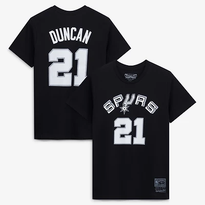 Youth Mitchell & Ness Tim Duncan Black San Antonio Spurs Hardwood Classics Name Number T-Shirt