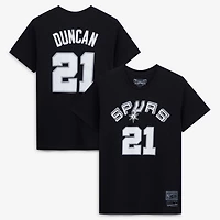 Youth Mitchell & Ness Tim Duncan Black San Antonio Spurs Hardwood Classics Name Number T-Shirt