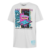 Youth Mitchell & Ness  White San Antonio Spurs Neon Court Shock T-Shirt