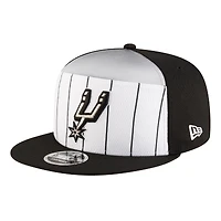 Youth New Era  White/Black San Antonio Spurs 2025 NBA Tip Off Split Panel 9FIFTY Snapback Hat