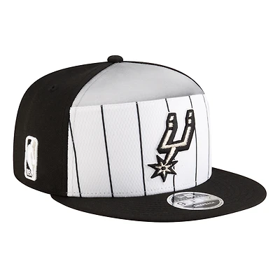 Youth New Era  White/Black San Antonio Spurs 2025 NBA Tip Off Split Panel 9FIFTY Snapback Hat