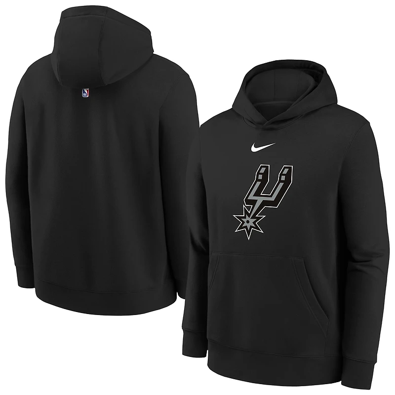 Sweat à capuche Nike noir San Antonio Spurs 2025/26 Club Fleece pour jeune