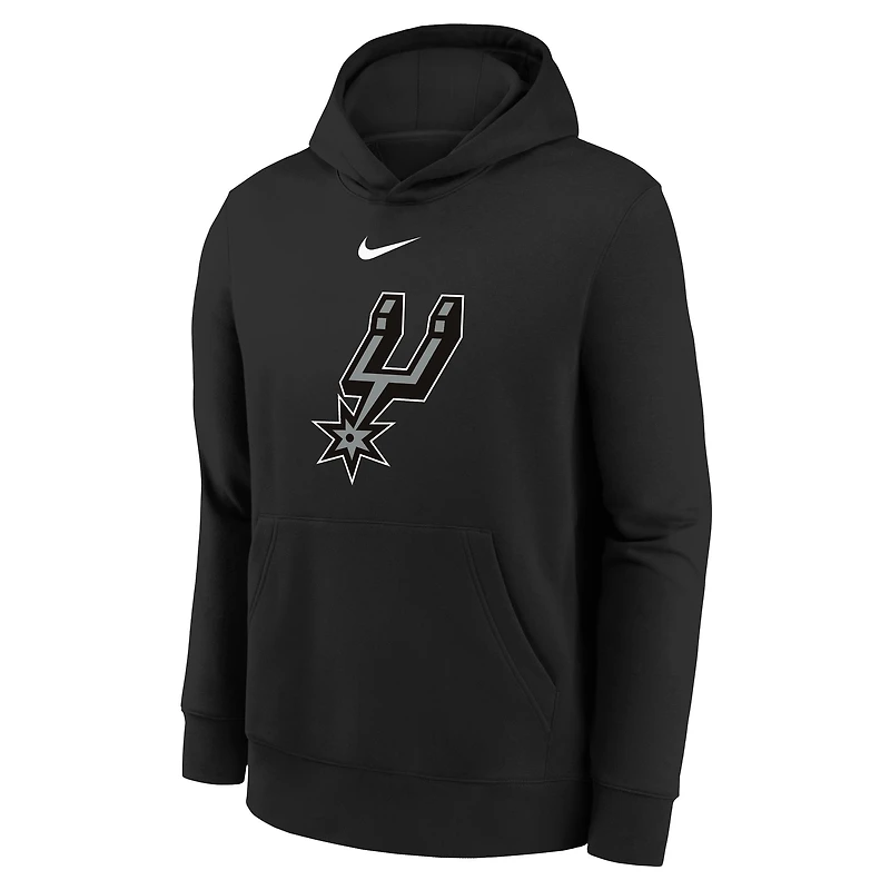 Youth Nike Black San Antonio Spurs 2025/26 Club Fleece Hoodie