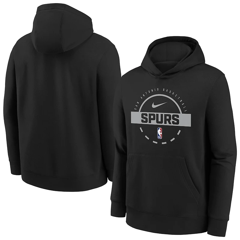 Sweat à capuche d'entraînement Nike noir San Antonio Spurs 2025/26 Club Fleece pour jeune
