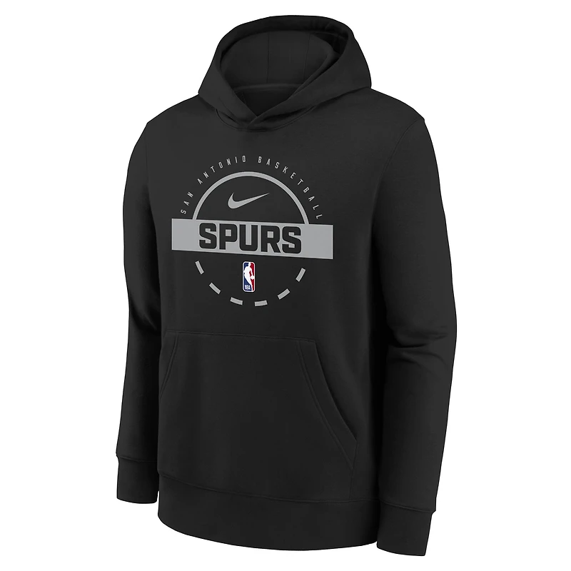 Youth Nike Black San Antonio Spurs 2025/26 Club Fleece Practice Hoodie