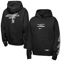 Sweat à capuche Nike Courtside Club Premiere noir pour jeunes des San Antonio Spurs