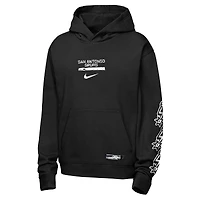 Youth Nike Black San Antonio Spurs Courtside Club Premiere Hoodie
