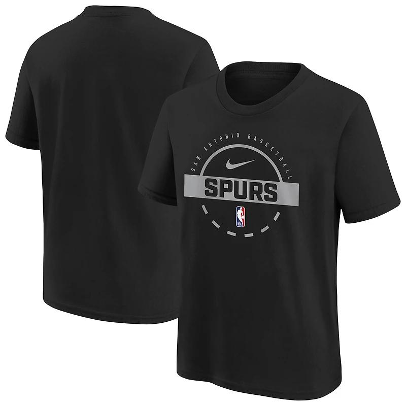 T-shirt d'entraînement Nike noir pour jeune des San Antonio Spurs