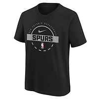 T-shirt d'entraînement Nike noir pour jeune des San Antonio Spurs