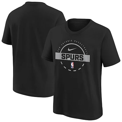 T-shirt d'entraînement Nike noir pour jeune des San Antonio Spurs