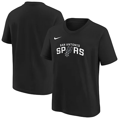 T-shirt Nike noir pour jeunes avec logo essentiel de l'équipe des San Antonio Spurs