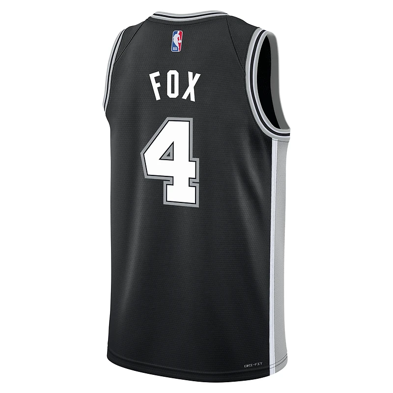 Youth Nike De'Aaron Fox Black San Antonio Spurs Swingman Jersey - Icon Edition