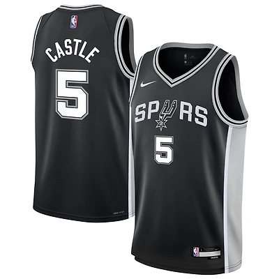 Youth Nike Stephon Castle Black San Antonio Spurs Swingman Jersey - Icon Edition