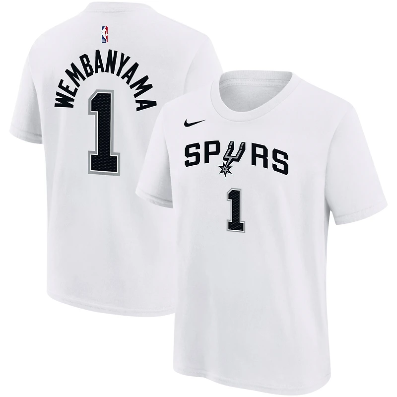 T-shirt Nike Victor Wembanyama pour jeunes San Antonio Spurs avec nom et numéro de l'association