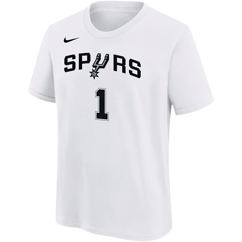 Youth Nike Victor Wembanyama White San Antonio Spurs Name & Number Association T-Shirt