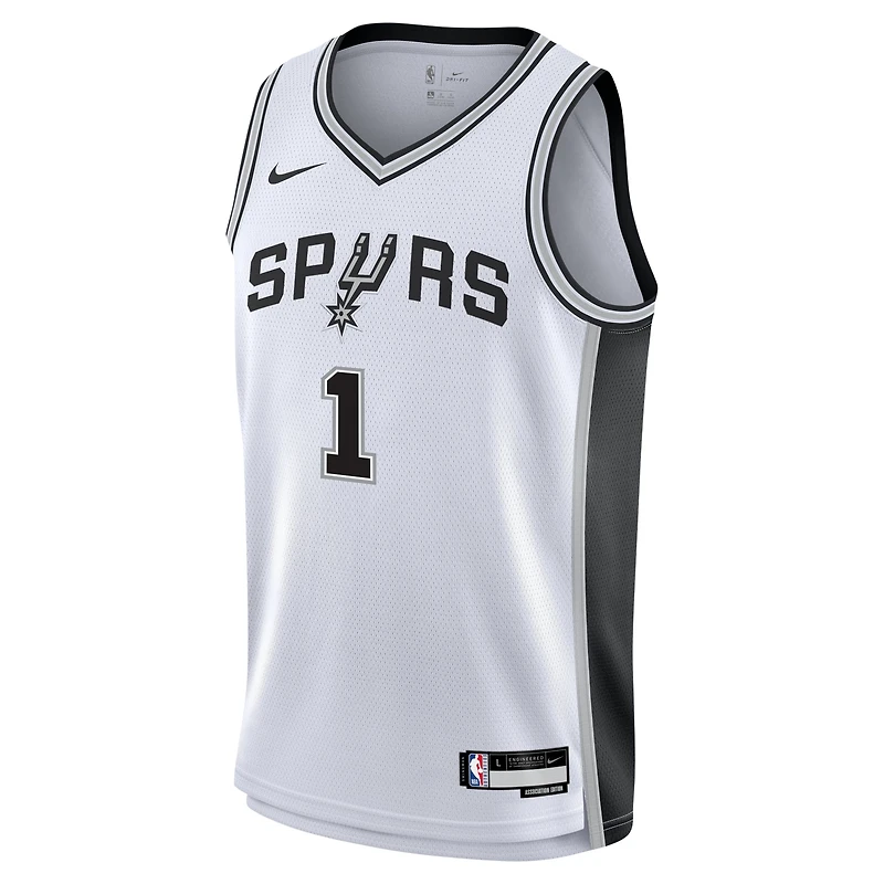 Maillot Nike Victor Wembanyama Swingman blanc pour jeune de San Antonio Spurs - Édition Association