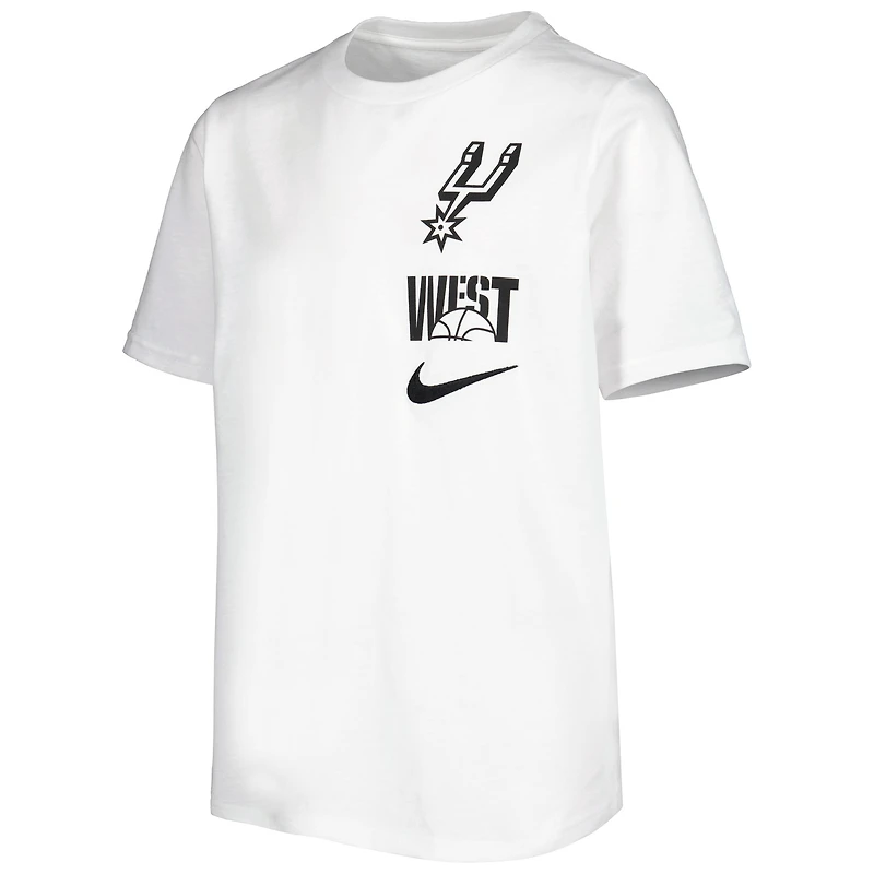T-shirt essentiel Nike San Antonio Spurs Vs Block pour jeune, blanc