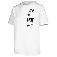 T-shirt essentiel Nike San Antonio Spurs Vs Block pour jeune, blanc