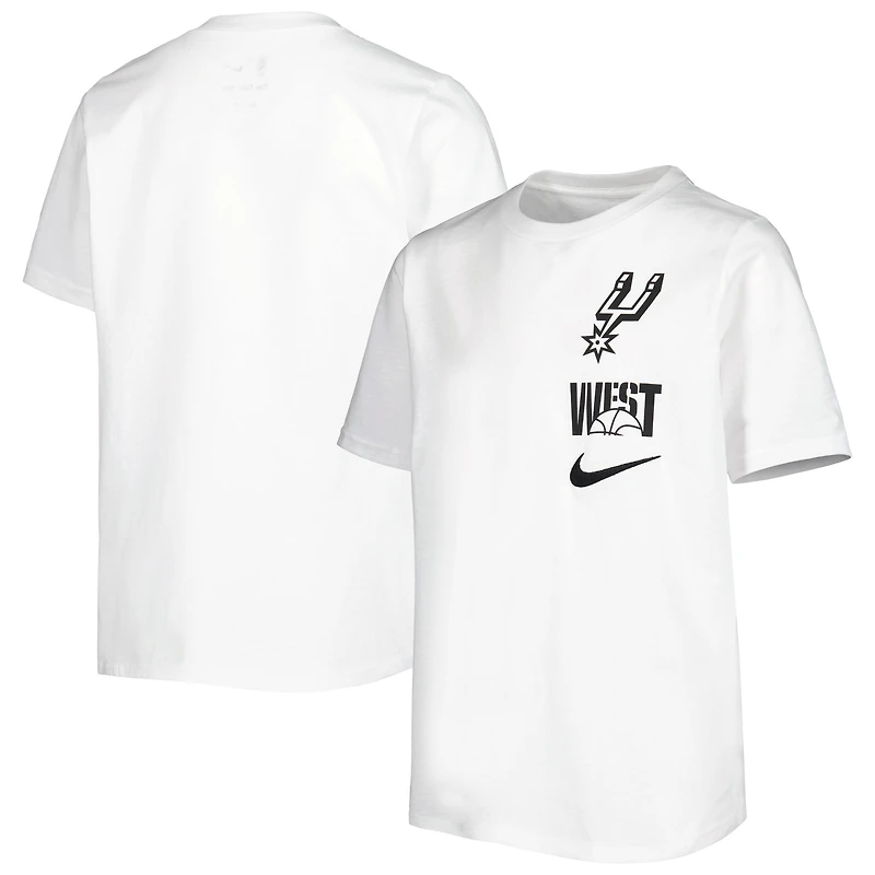 T-shirt essentiel Nike San Antonio Spurs Vs Block pour jeune, blanc