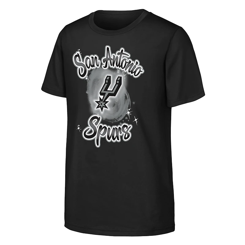 Youth Outerstuff Black San Antonio Spurs Air Brush T-Shirt