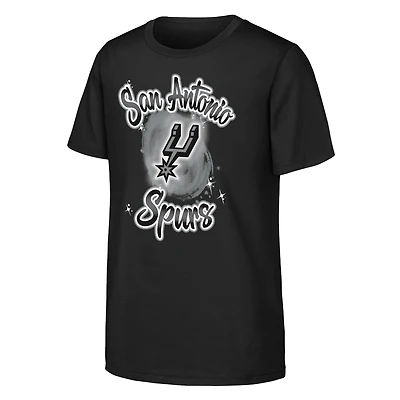 Youth Outerstuff Black San Antonio Spurs Air Brush T-Shirt