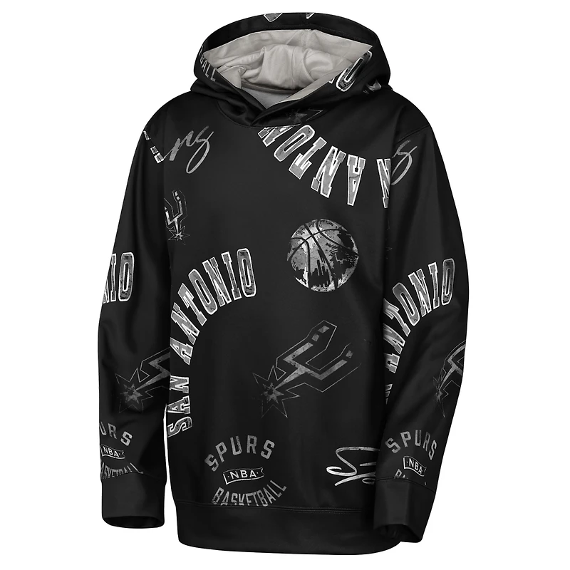 Sweat à capuche noir Youth Outerstuff San Antonio Spurs Moving Violation