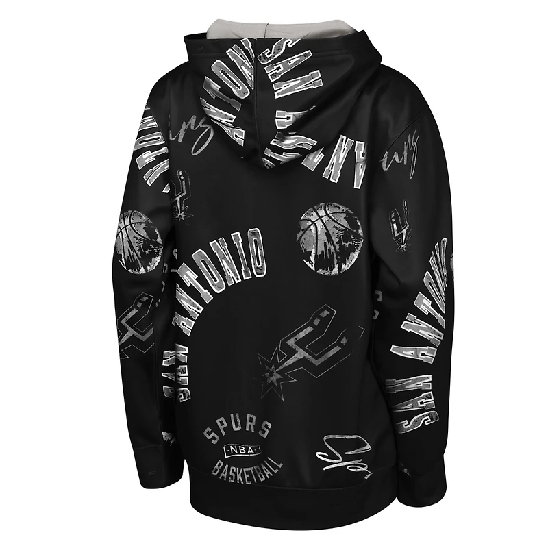 Sweat à capuche noir Youth Outerstuff San Antonio Spurs Moving Violation