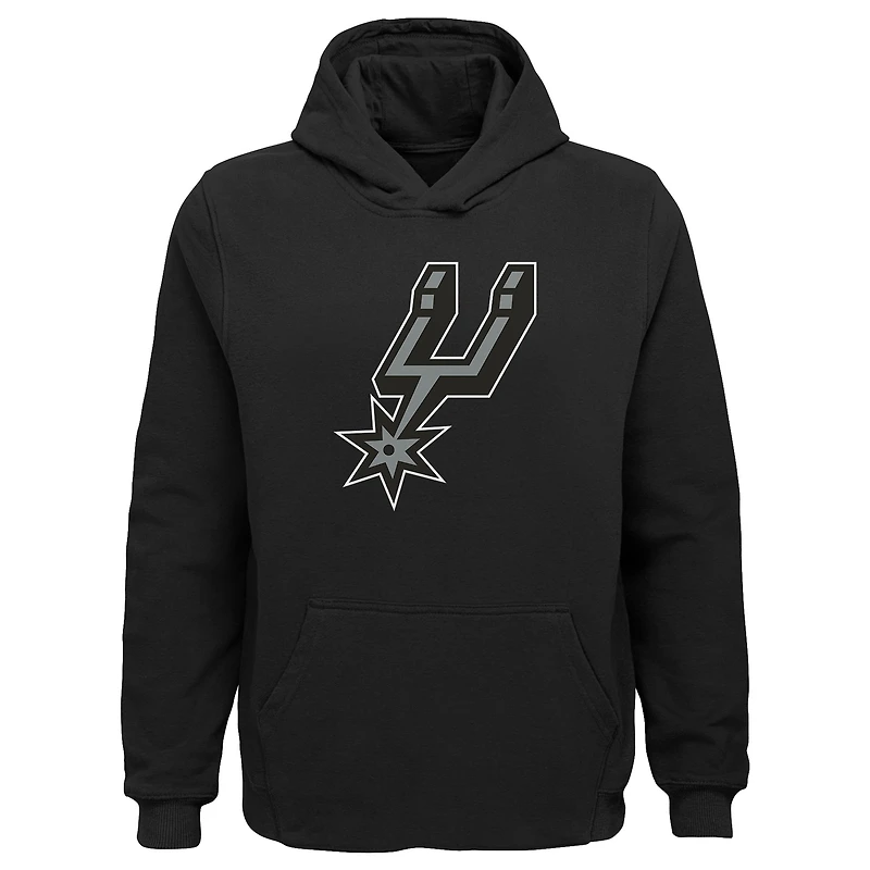 Sweat à capuche noir Youth Outerstuff avec logo principal des San Antonio Spurs