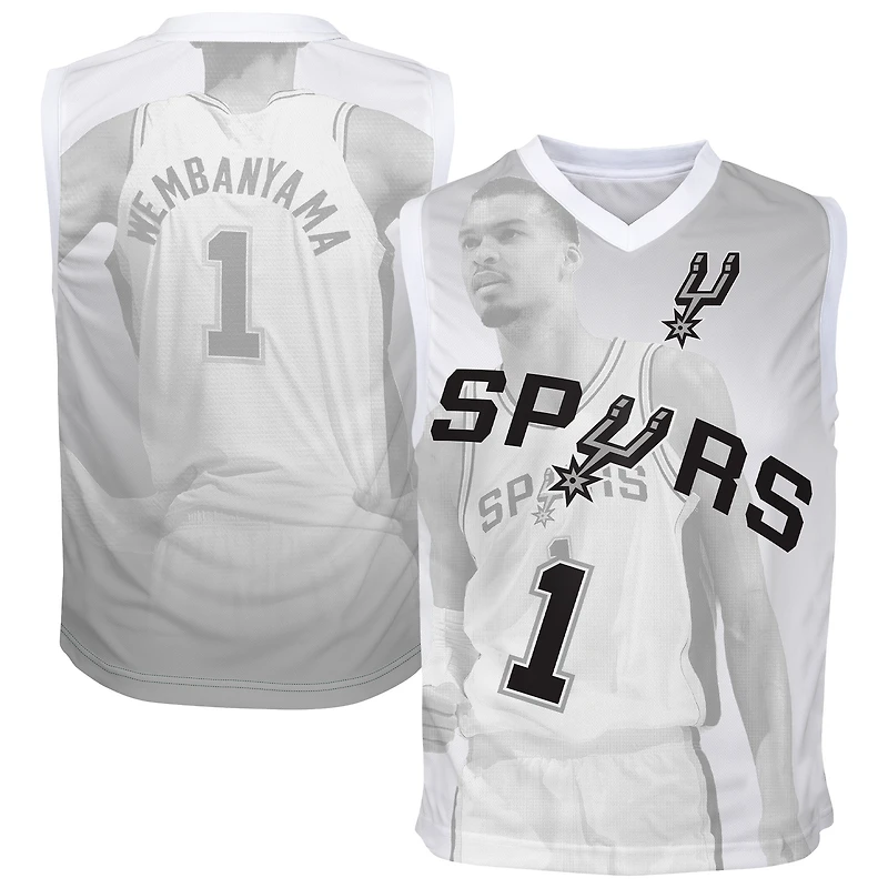Maillot de mode domicile des jeunes Outerstuff Victor Wembanyama argenté San Antonio Spurs