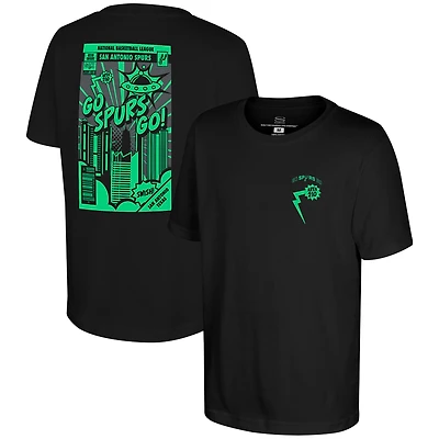 Youth Stadium Essentials Black San Antonio Spurs Area 210 Comic Book T-Shirt