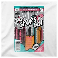 Youth Stadium Essentials White San Antonio Spurs Comic Book Cover T-Shirt