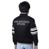 Veste à boutons-pression complète Scout Varsity de San Antonio Spurs pour jeunes Starter Black