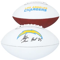 Ballon de football Franklin White Panel autographié par Antonio Gates des San Diego Chargers avec l'inscription « HOF 25 »