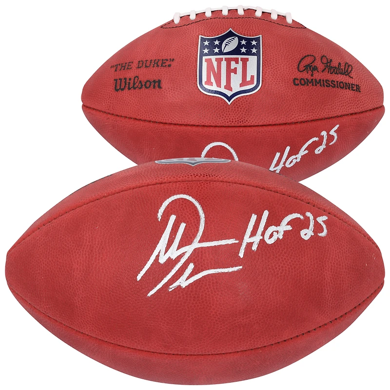 Ballon de football Wilson Duke en couleur dédicacé par Antonio Gates des Chargers de San Diego avec l'inscription « HOF 25 »