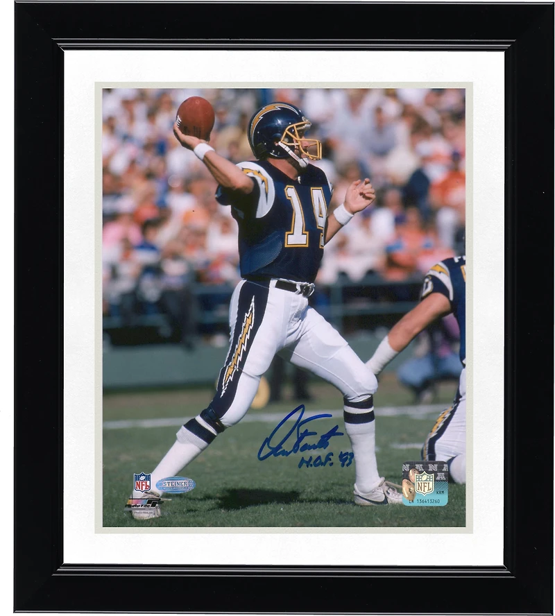Dan Fouts San Diego Chargers Autographed 8" x 10" Throwing Photograph with "HOF 93" Inscription