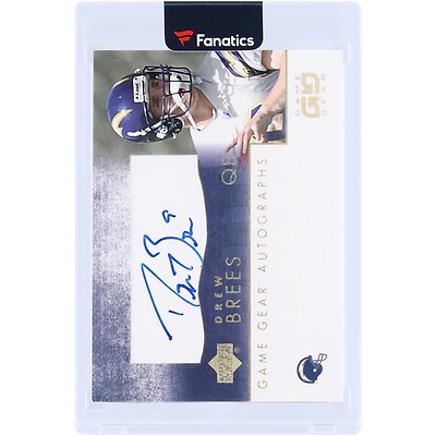 Drew Brees San Diego Chargers Autographed 2001 Upper Deck Game Gear #DB-GS Rookie Card