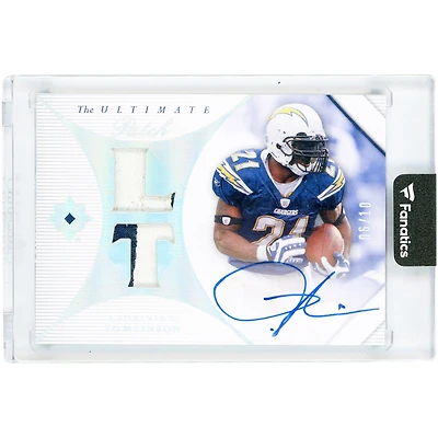 LaDainian Tomlinson San Diego Chargers Autographed 2008 Upper Deck Ultimate Collection The Ultimate Patch Dual Game-Used Dual-Color Relics #UP-LT #6/10 Card