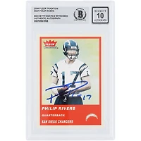 Carte de recrue autographiée 2004 Fleer Tradition #337 de Philip Rivers, San Diego Chargers, présentée par des fanatiques de Beckett, authentifiée et numéro 10